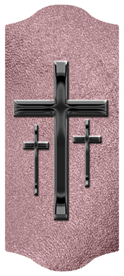 DARAY-C-517-BK-SH-OR Black 3 Crosses Shimmer Orchid